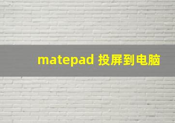 matepad 投屏到电脑